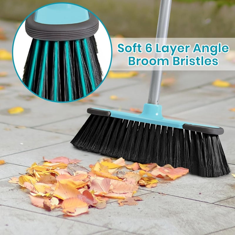 TrueYee Blue Indoor Broom 54" Long Handle House Broom for Floor Cleaning Sweeping Broom for Kitchen, Garage, Lobby, Patio and Garden - Image 5